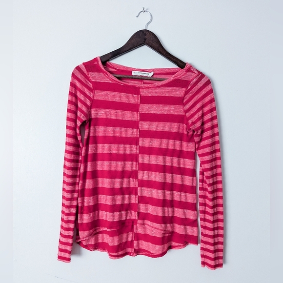 Pilcro Tops - Pilcro X Anthropologie Hot Pink Striped Long Sleeve Shirt